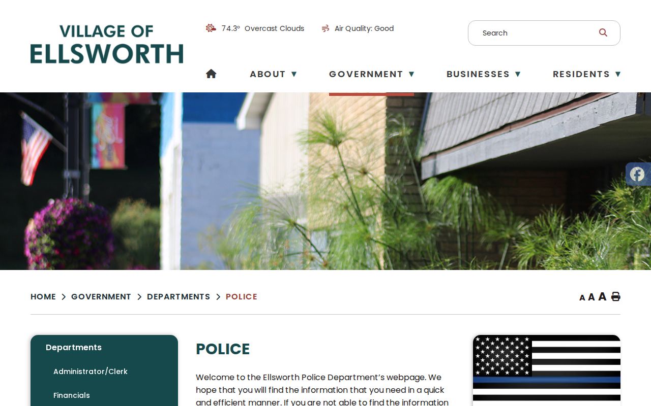 Ellsworth criminal history police contacts and records page
