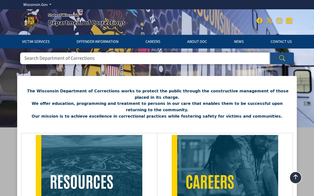 Wisconsin DOC person locator for Pierce County criminal records